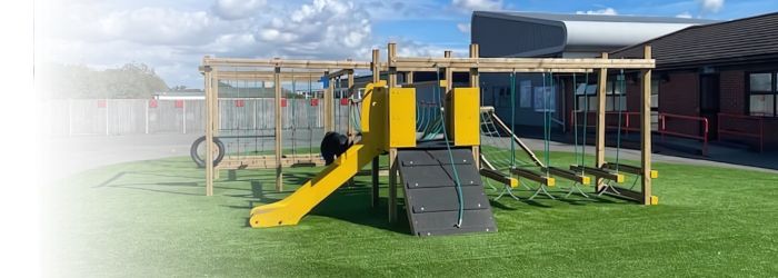 Photo example of wooden playground equipment